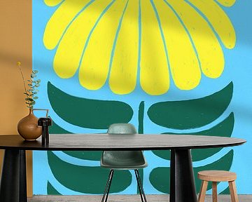 Zonnebloem in retro look van The Art Kroep