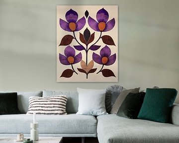 Retro Flowers Print 2 van Kunstkabinet