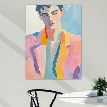 Gouache fashion portret man