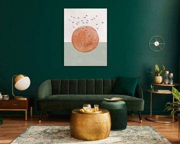 Neutrale Aarde Tinten | Mid-Century Minimalistisch Abstract Modern Kunstwerk 02 van Colors of Spring