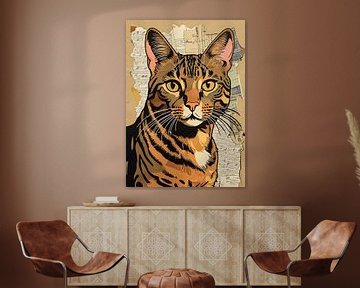 Bengaalse kat papiercollage van MIROKKU