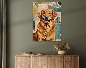 Golden Retriever Papier Collage van MIROKKU