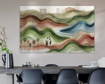 Abstracte natuur in art deco van Chromatic Fusion Studio