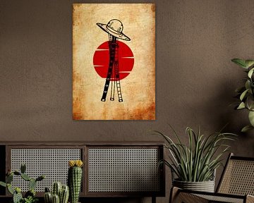 Samuraizwaarden en hoed uit één stuk