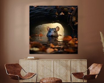 Souris dans l'eau