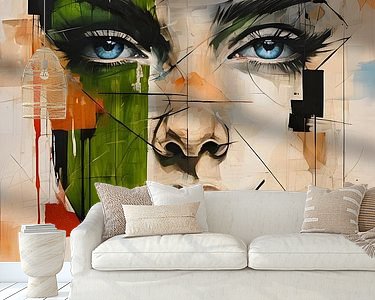 Voorbeeld van het werk in een kamer