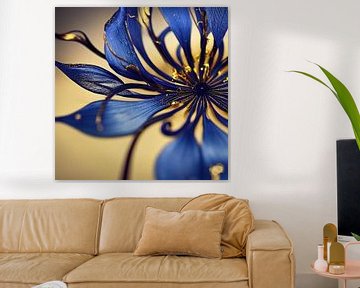 Macro Blauwsterbloem van Chromatic Fusion Studio