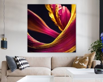 Macro Zwarte Kurkuma Bloem van Chromatic Fusion Studio
