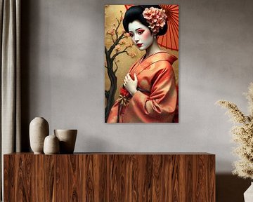Portret Japanse Geisha van Egon Zitter