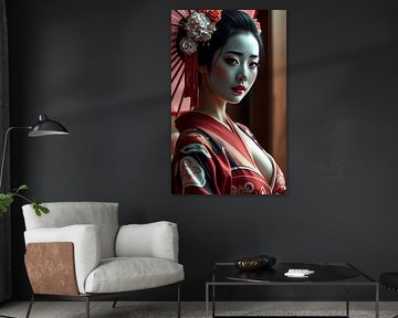 Portret Japanse Geisha van Egon Zitter