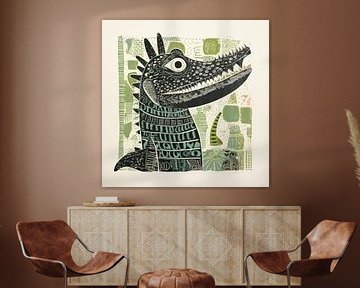 Grüner Alligator Volkskunst