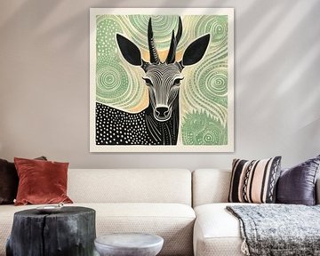 Grüne Antilope in der Volkskunst