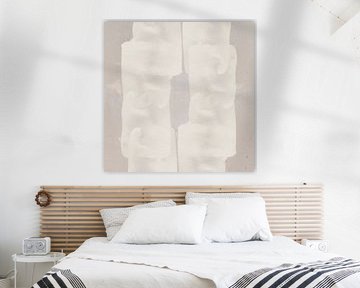 Modern abstraction in ivory brushstrokes by Mad Dog Art