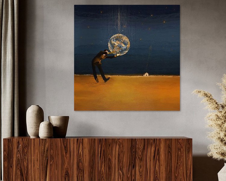 Voorbeeld van het werk in een kamer