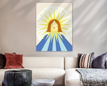 Minimalist portrait female sun