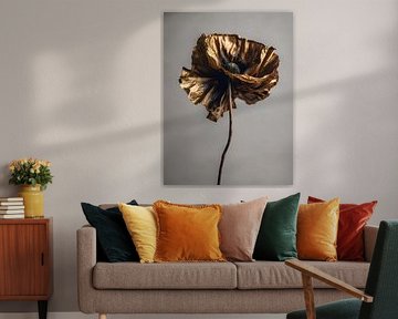 Golden poppie flower by On Your Wall
