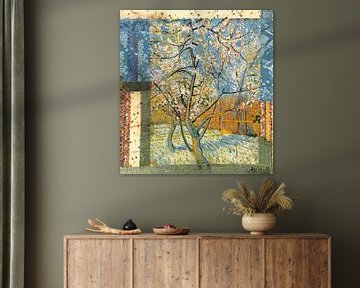 De roze perzikboom. Inspiratie Vincent van Gogh ( 6 ) van Ineke de Rijk