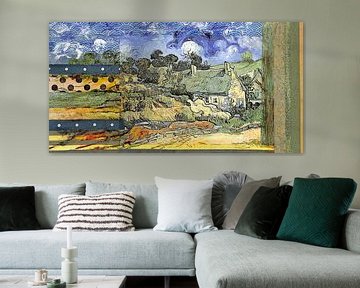 Boerenhuisjes. Inspiratie Vincent van Gogh. ( 3 ) van Ineke de Rijk