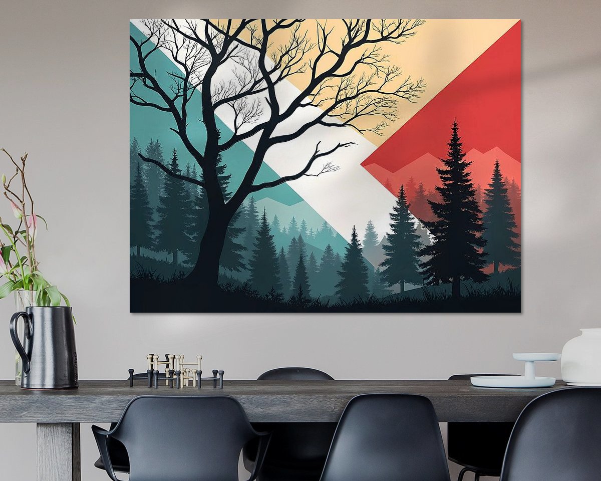 Voorbeeld van het werk in een kamer
