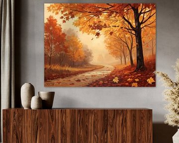 Gouden pad van de herfst van Artistic