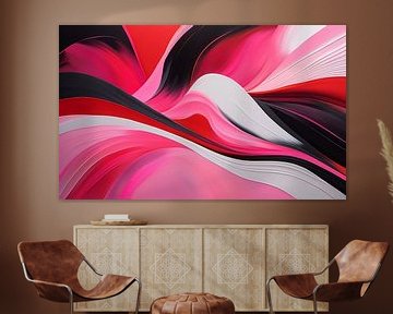 Abstract gekleurde golven van Lars Vereijken