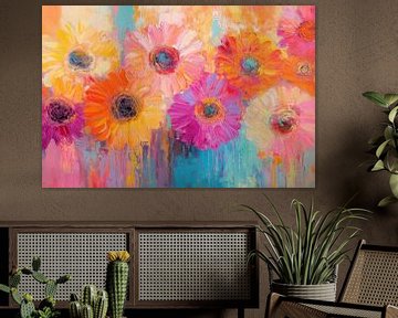 Zomerbloemen abstract van Bert Nijholt