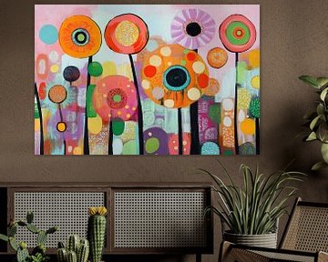 Zomerbloemen abstract van Bert Nijholt