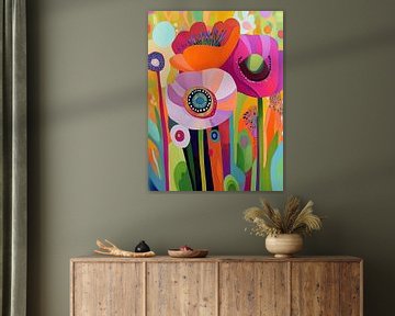 Zomerbloemen abstract van Bert Nijholt