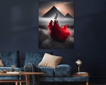 Zebra in front of the pyramids by On Your Wall