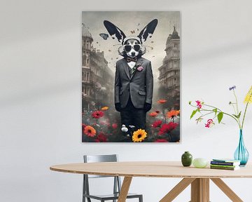 Animal in suit among flowers. by On Your Wall