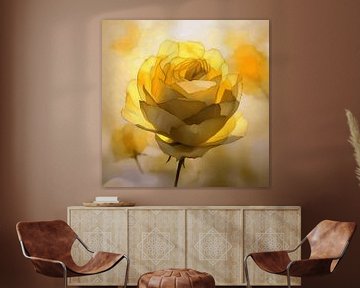 Elegant schilderij van een gele Roos van Studio Pieternel