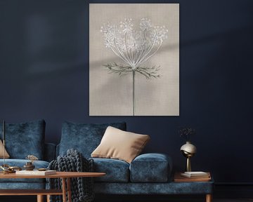 Serene collage van Berenklauw op linnen van Studio Pieternel