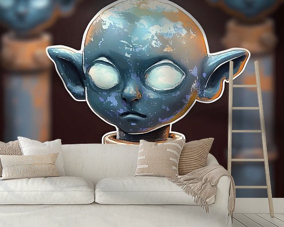 Voorbeeld van het werk in een kamer