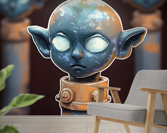 Voorbeeld van het werk in een kamer