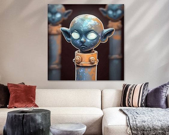 Voorbeeld van het werk in een kamer