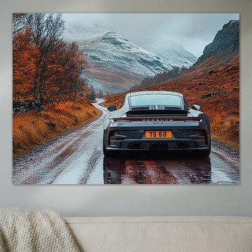 Grauer Porsche 911 GT3 in den Highlands