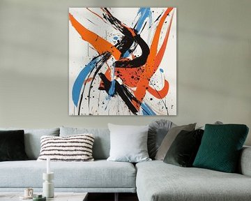 Dynamische Expressie in Oranje en Blauw van Thea