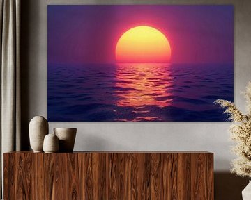 Sonnenuntergang am Meer mit Sonnenreflexion