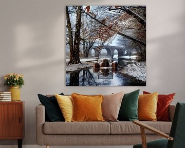 Mercedes Benz Oldtimer ouverte rouillée dans une flaque d'eau en hiver sur gm_designs