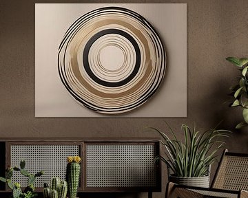 Cirkels van zwart en goud tinten van On Your Wall