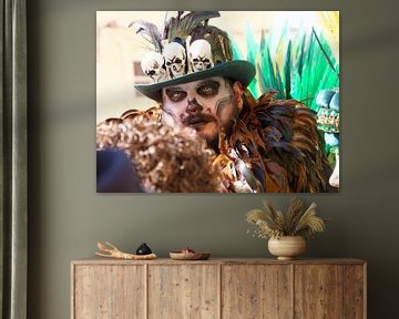 Carnaval op Malta, man met groene ogen