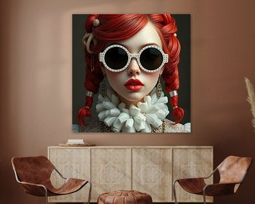 Portrait d'une jeune fille à la mode, style vieux maître.