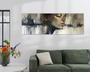 Vrouwenportret | Whisper of Light van Abstract Schilderij