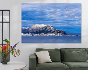 View from the town of Ålesund to the island of Godøya in Norway by Rico Ködder