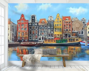 Amsterdam in Kleur: Een Levendig Kunstwerk van Thea