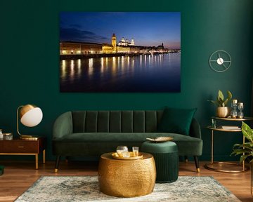 Passau, view from the Prinzregenten-Luitpold-Bridge at the blue hour by Thomas Rieger