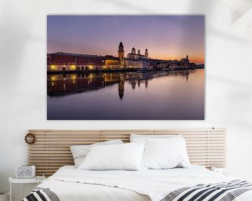 Passau, view from the Prinzregenten-Luitpold Bridge at sunset by Thomas Rieger