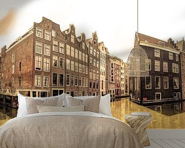 Zeedijk Oudezijds Achter-Voorburgwal Amsterdam Nederland Sepia