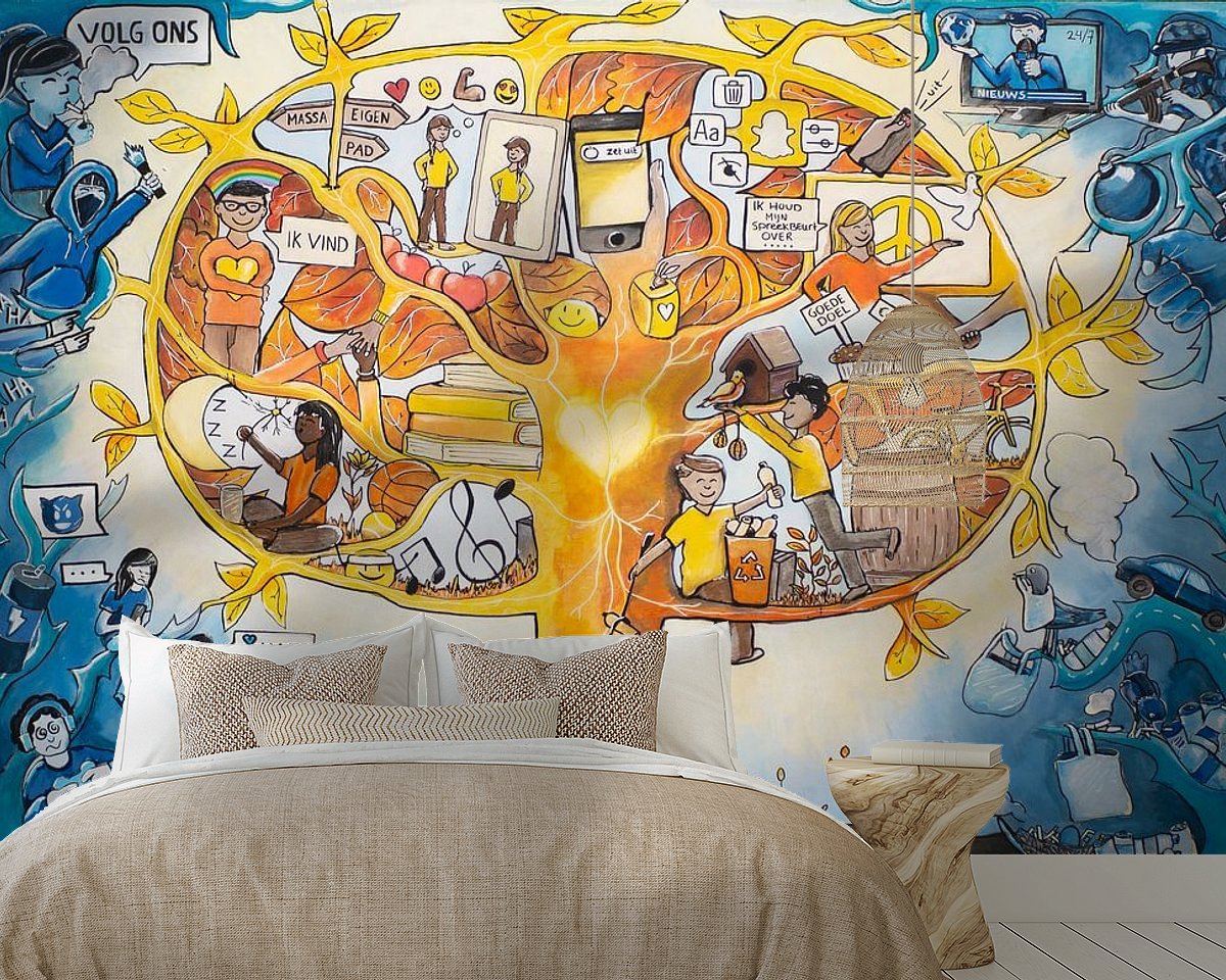 Voorbeeld van het werk in een kamer