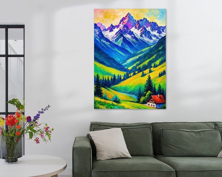Voorbeeld van het werk in een kamer